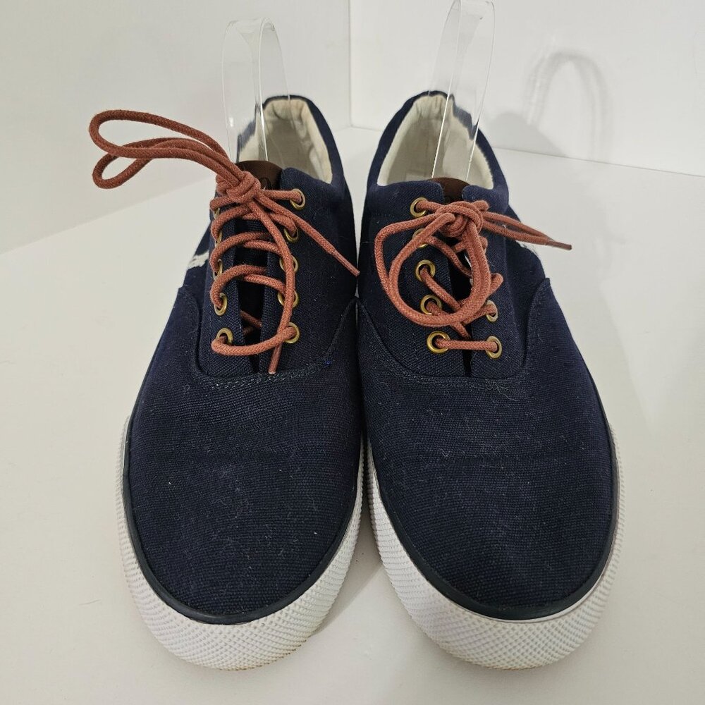 Polo Ralph Lauren Mens‎ Navy Canvas Sneakers Size 11《779》S - Picture 5 of 10